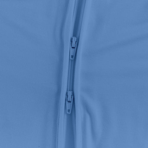 French Blue Solid Bamboo Zipper Romper Pajamas