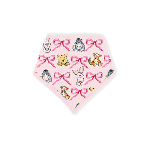 Sunny Bear and Pig Friends Bow Bamboo Baby Bib