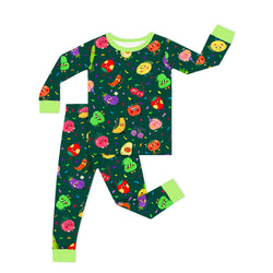 Bountiful Fruit Cherry and Banana Nighttime Kids Two-Piece Pajama Set