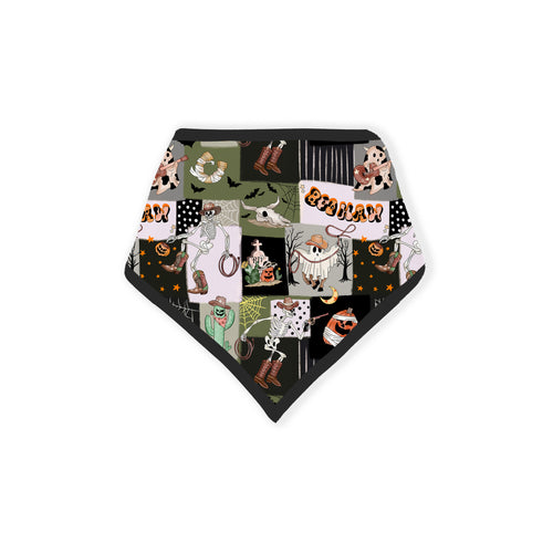 Halloween Western Cowboy Patchwork Bamboo Baby Bib