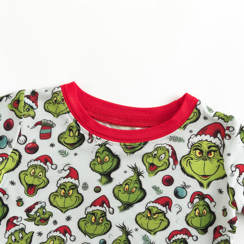 Today’s Deals Christmas Green Guy hat Kids Bamboo 2 Pieces Pajama Set