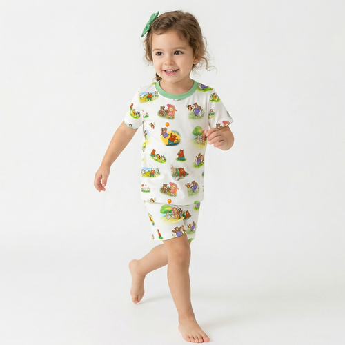 Sweet Forest Friends and Garden Kids Bamboo Short Two-Piece Pajama Set