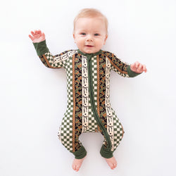 Coquette Forest Camo Bamboo Zipper Romper Pajamas