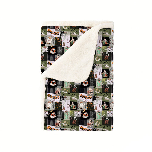 Halloween Western Cowboy Patchwork Bamboo Blanket