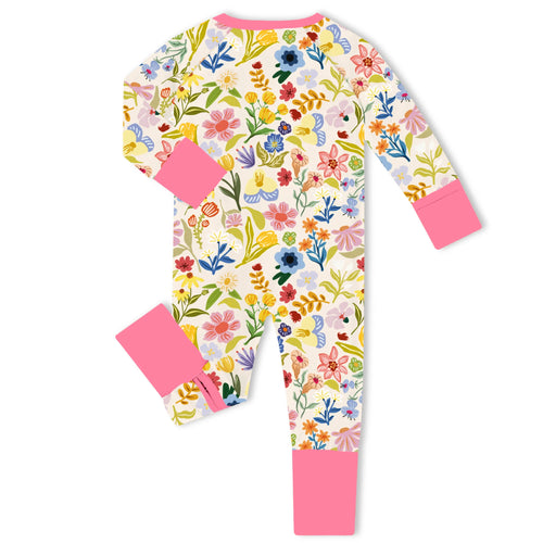 Wildflower Meadow Bamboo Zipper Romper Pajamas