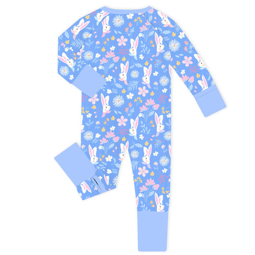 Garden Bunny Blossom Bamboo Zipper Romper Pajamas