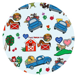 Farm Car and Animal Friends Life Bamboo Zipper Romper Pajamas