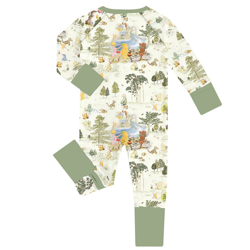 FancyPrince Bear Forest Map Baby Bamboo Zipper Romper Pajamas