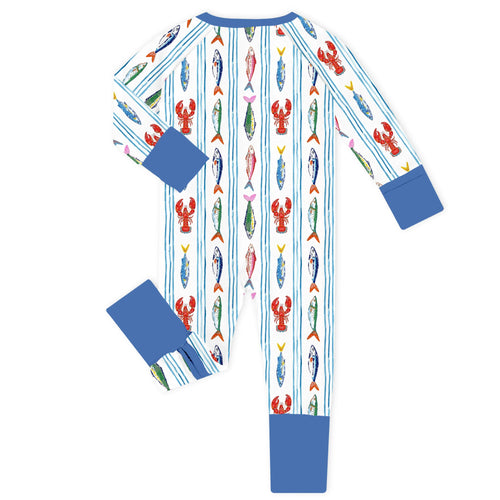 Coastal Catch Bamboo Zipper Romper Pajamas