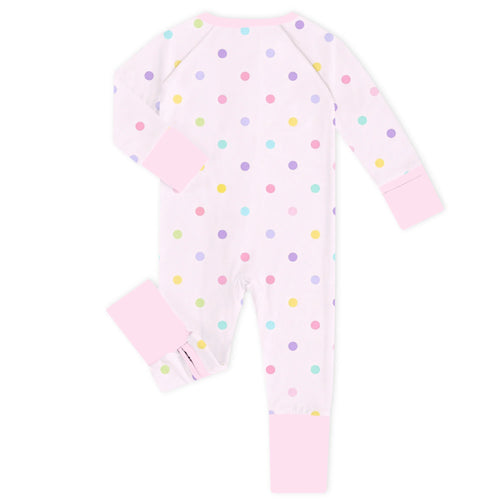 Pastel Dot Dreams Bamboo Zipper Romper Pajamas