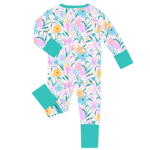 Wildflower Meadow Bamboo Zipper Romper Pajamas
