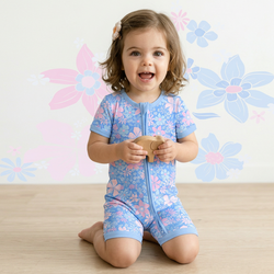 Spring Petal Party Short Bamboo Zippy Baby Romper