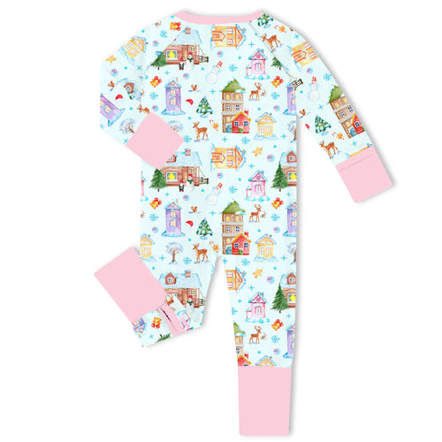 Winter Wonderland Bamboo Zipper Romper Pajamas