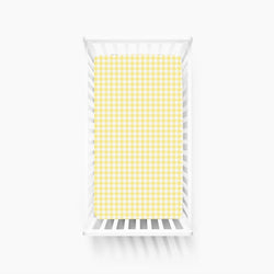 Classic Sunshine Gingham Yellow Bamboo Fitted Crib Sheet