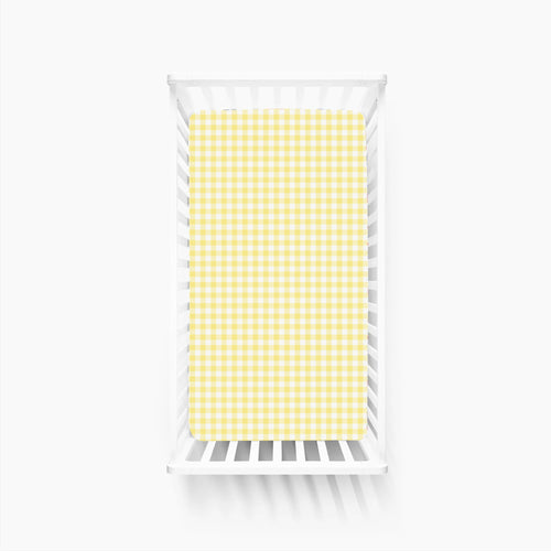 Classic Sunshine Gingham Yellow Bamboo Fitted Crib Sheet
