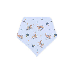 Skateboarding Leopard Blue Bamboo Baby Bib