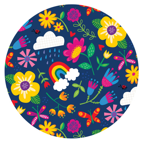 Sunny Rainbow Garden and Playful Petals Bamboo Zipper Romper Pajamas