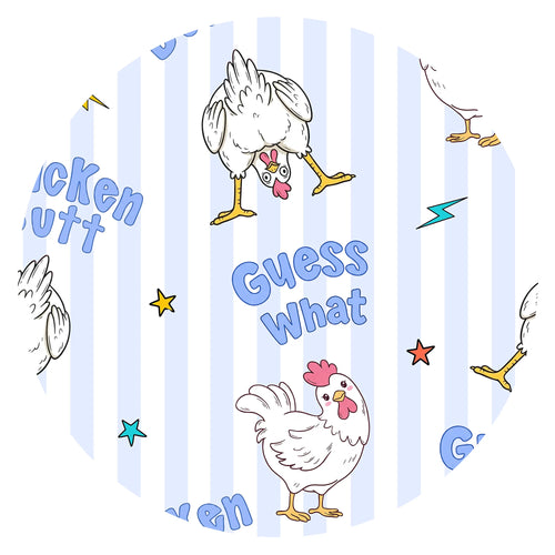 Guess What Chicken Butt Blue Bamboo Zipper Romper Pajamas