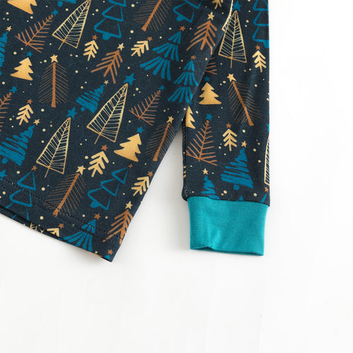 Christmas Tree Kids Bamboo Blue 2 Pieces Pajama Set