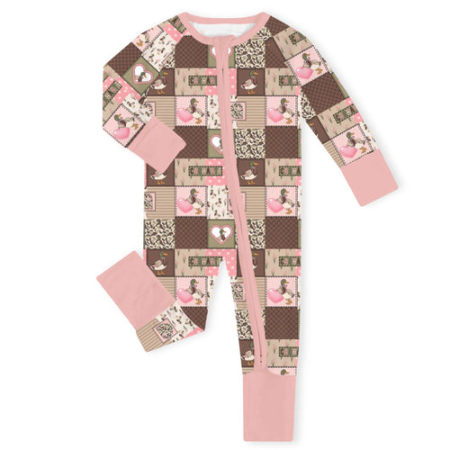 Wild Mallard Love Bamboo Zipper Romper Pajamas