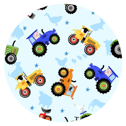 Farm Life Tractors Bamboo Zipper Romper Pajamas