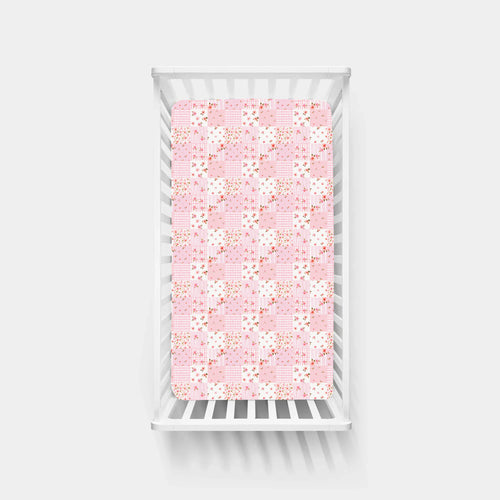 Valentine Floral Quilt Bamboo Fitted Crib Sheet