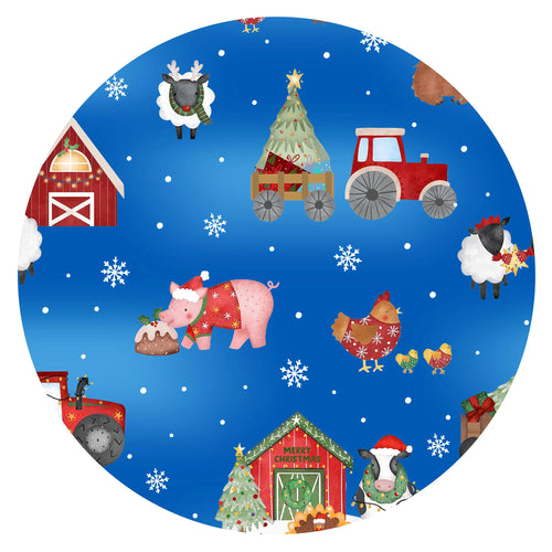Christmas Western Barnyard Animals Bamboo Zipper Romper Pajamas