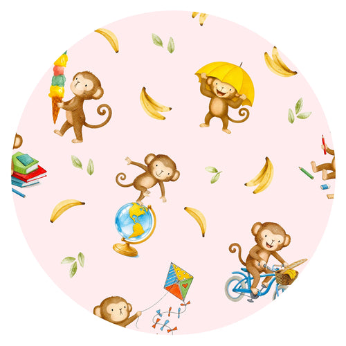 Curious Monkey Playtime Pink Bamboo Zipper Romper Pajamas