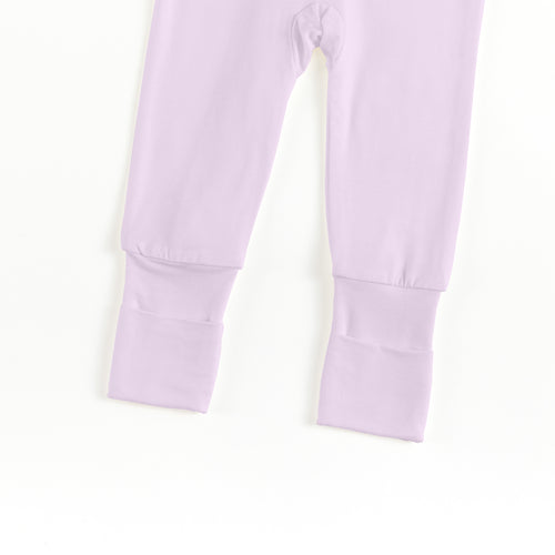 Soft Pink Solid Bamboo Zipper Romper Pajamas