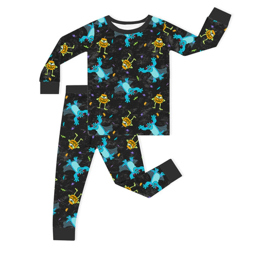 Halloween Spooky Monster Mash Kids Bamboo Two-Piece Pajama Set