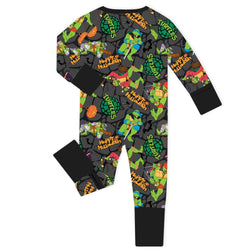 Halloween Teenage Turtles Baby Bamboo Zipper Romper Pajamas