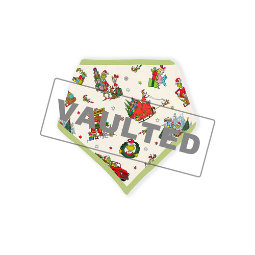 Christmas Green Face Sleigh Gift Ride and Candy Canes Bamboo Baby Bib