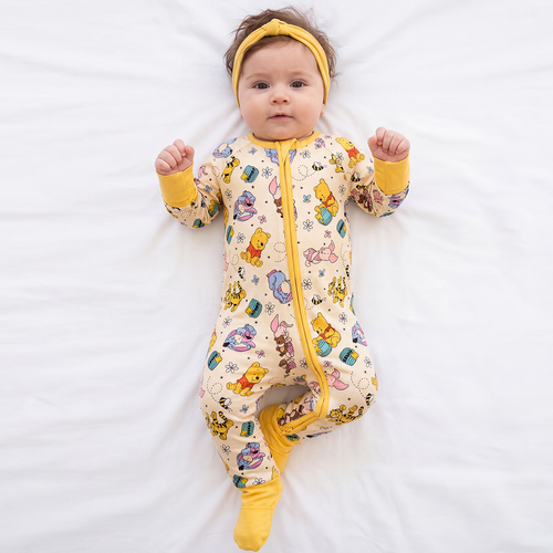Little Bear Bee Pig Bamboo Zipper Romper Pajamas