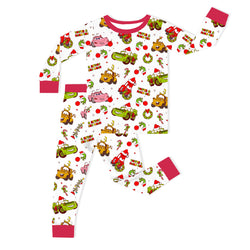سباق Car Cartoon Kids Bamboo Short Pajama Set