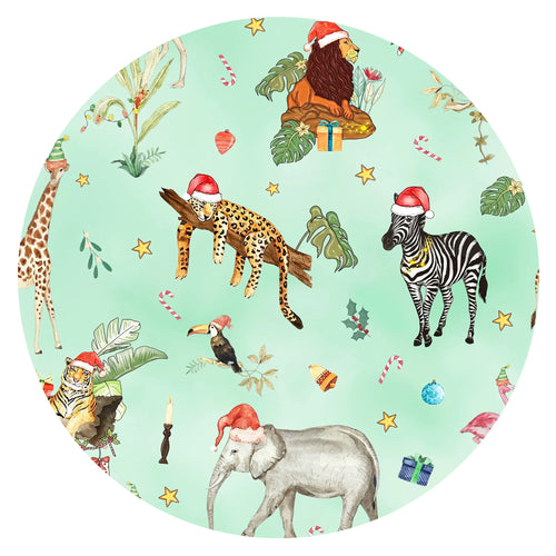 Safari Santa Bamboo Zipper Romper Pajamas