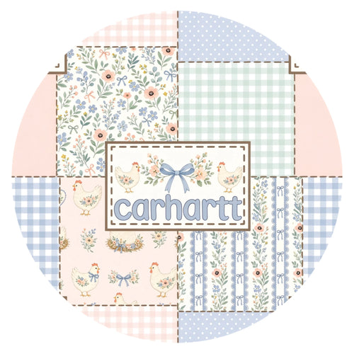Country Patchwork Hen Bamboo Zipper Romper Pajamas