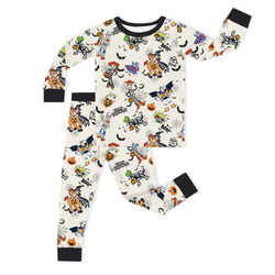 Halloween Space Cowboys and Aliens Kids Bamboo Two-Piece Pajama Set