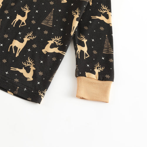 Christmas Tree Deer Kids Bamboo Gold 2 Pieces Pajama Set