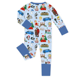 Christmas Home Defender and Gift Parade Baby Bamboo Zipper Romper Pajamas