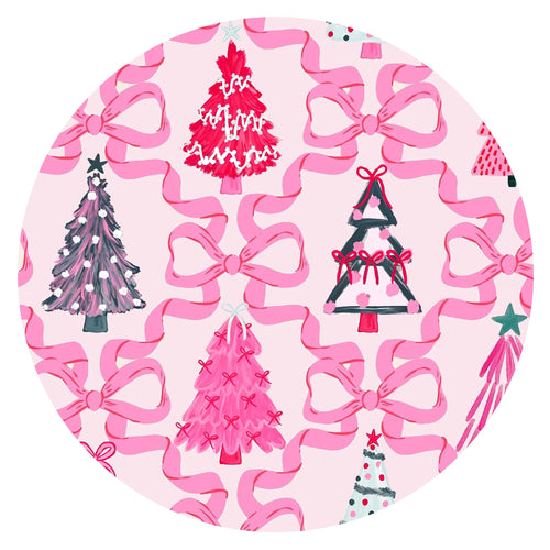 Christmas Coquette Bow Trees Bamboo Zipper Romper Pajamas