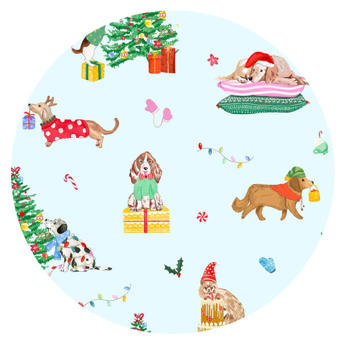 Christmas Holiday Dogs Bamboo Zipper Romper Pajamas