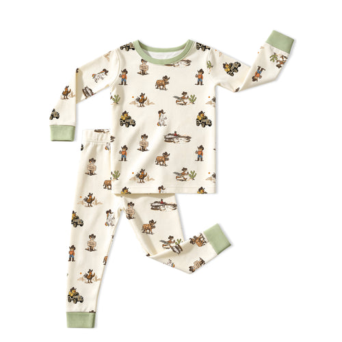 Yeehaw Critters Sage Kids Bamboo Two-Piece Pajama Set
