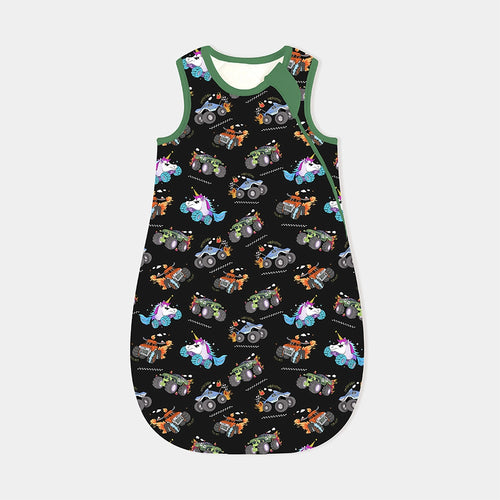 Monster Truck Black Green Baby Sleepy Bag