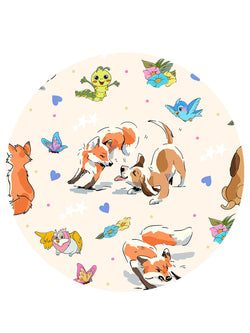 Playful Pups Foxs and Butterflies Bamboo Zipper Romper Pajamas
