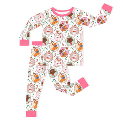Christmas Jolly Cats Baubles Kids Bamboo Two-Piece Pajama Set