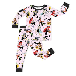 Halloween Princess Pumpkin Bats Kids Bamboo Two-Piece Pajama Set