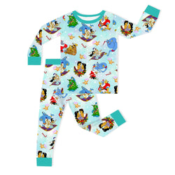 Christmas Blue Genie and Royal Couples Kids Bamboo Two-Piece Pajama Set