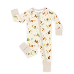 Farmyard Friends Woodland Journey Bamboo Zipper Romper Pajamas