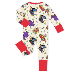 Hamburger Land Skateboard Baby Bamboo Zipper Romper Pajamas