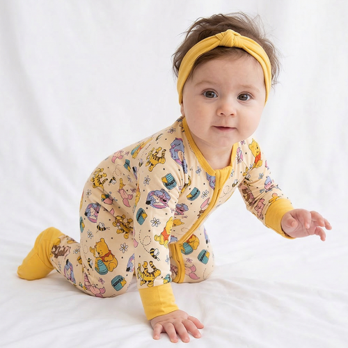 Little Bear Bee Pig Bamboo Zipper Romper Pajamas
